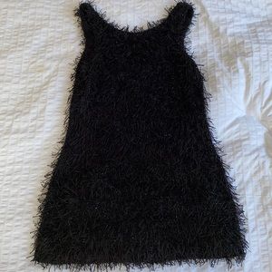 Charlotte Russe Black Sparkle Frill Dress Open Back Size Medium